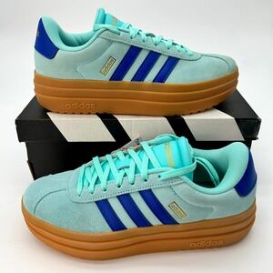 adidas Women's Light Teal and Royal Blue Platform Sneakers